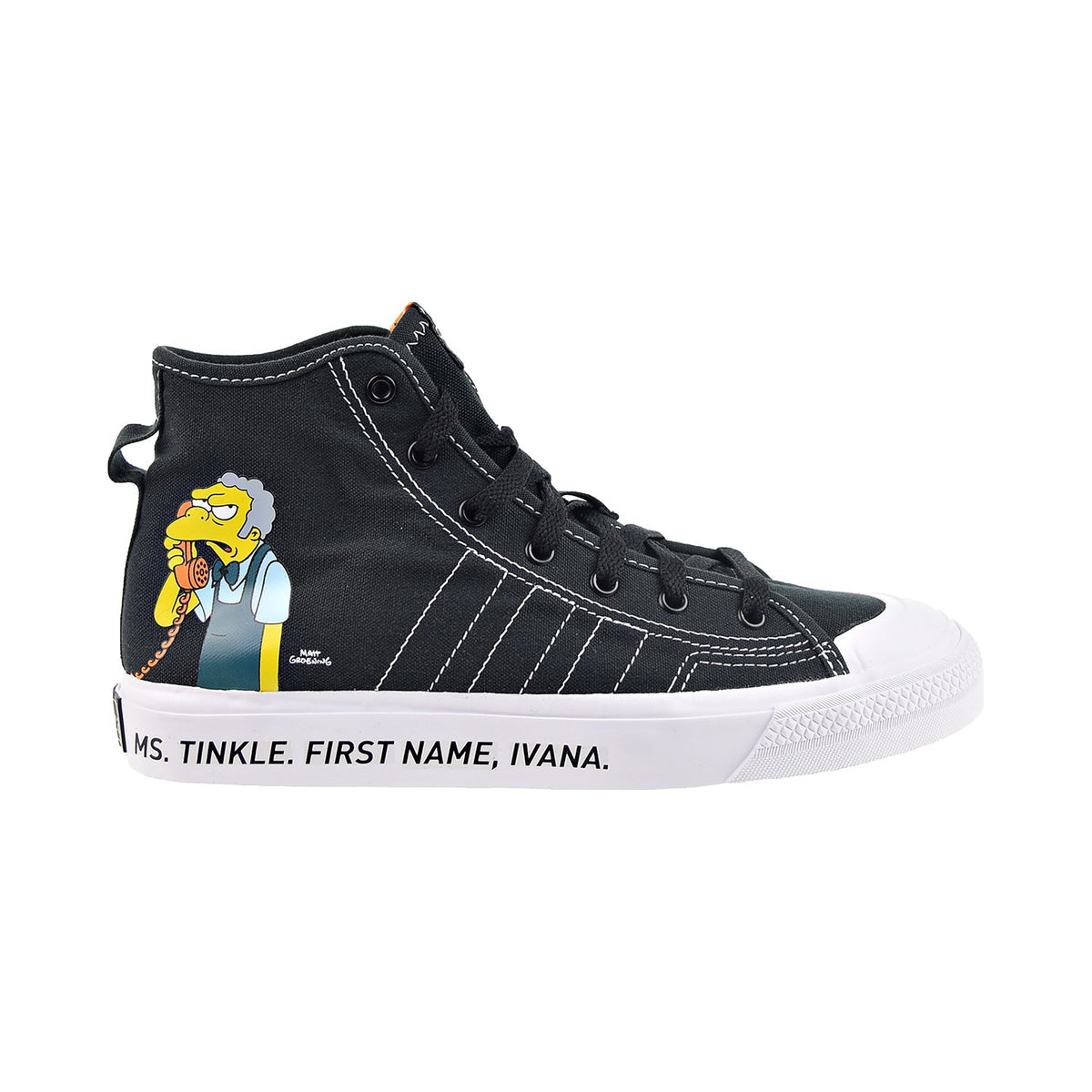 adidas Nizza Hi RF Shoes - Kids - Core Black / Cloud White