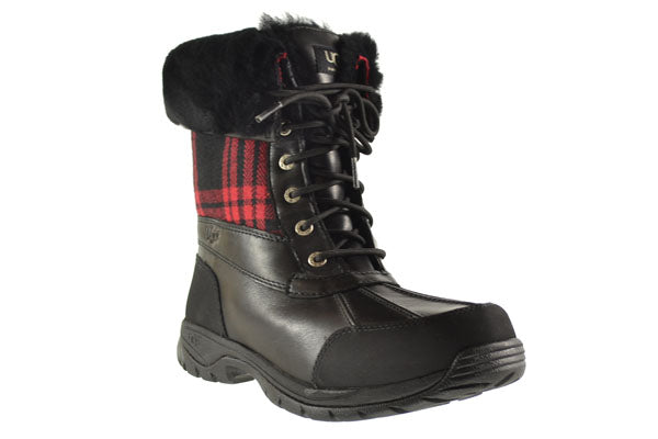 Ugg Butte Plaid Men's Boots Black-Red – Sports Plaza NY
