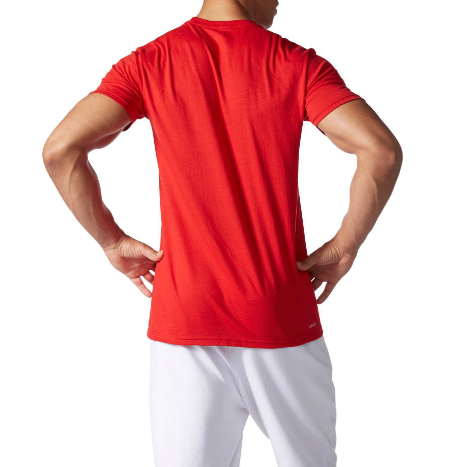 Chicago Plaza NY – Men\'s Adidas Originals T-Shirt Sports Training Scarlet/White