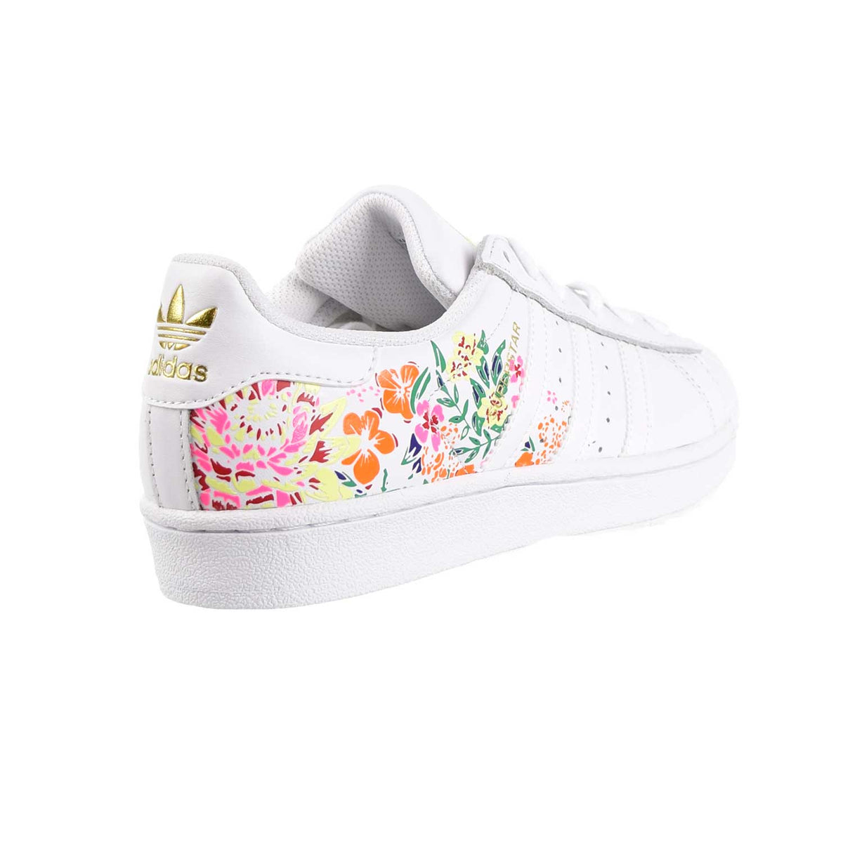 Ananiver Intervenere mælk Adidas Superstar Womens Shoes Floral Footwear White/Gold Metallic – Sports  Plaza NY