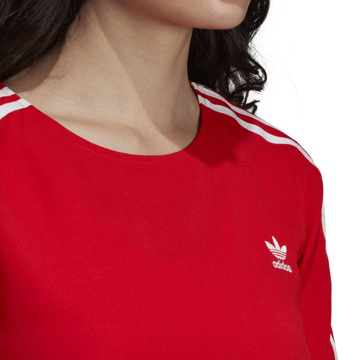 Adidas Women\'s Originals 3-Stripes T-shirt Red – Sports Plaza NY