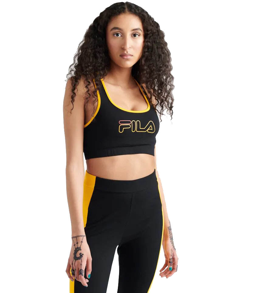 Fila Women's Rebeca Bra Top Black/Yellow – Sports Plaza NY