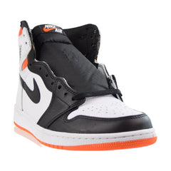 orange and black and white jordan 1