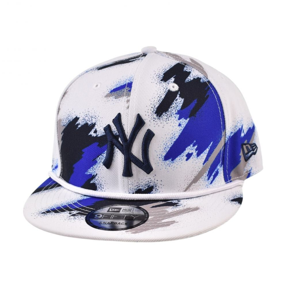 New Era NY Yankees Paint 9Fifty Men's Snapback Hat White/Blue 60728231
