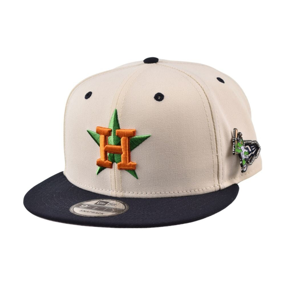 New Era Mascot Pin Houston Astros 9Fifty Men's Snapback Hat Beige/Navy 60758457