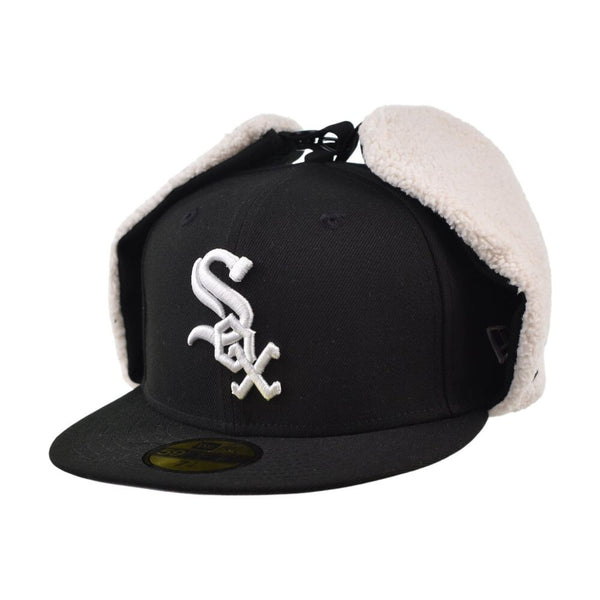 New Era Dog Ear Classic Chicago White Sox Mens Fitted Hat Black 60758565