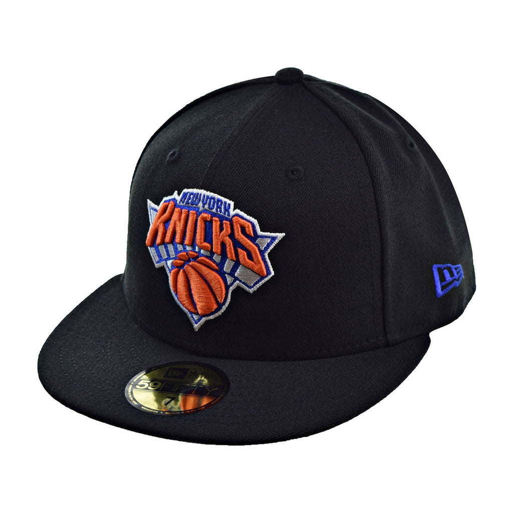 New Era New York Knicks 59Fifty Men's Fitted Hat Cap Black/Orange/White