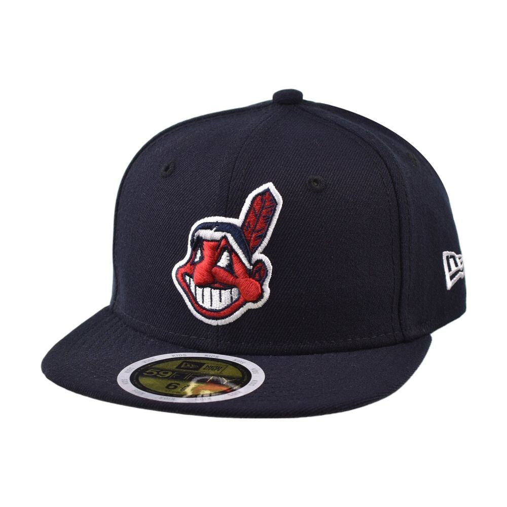 New Era Cleveland Indians Chief Wahoo 59Fifty Kids' Fitted Hat Navy 70360246