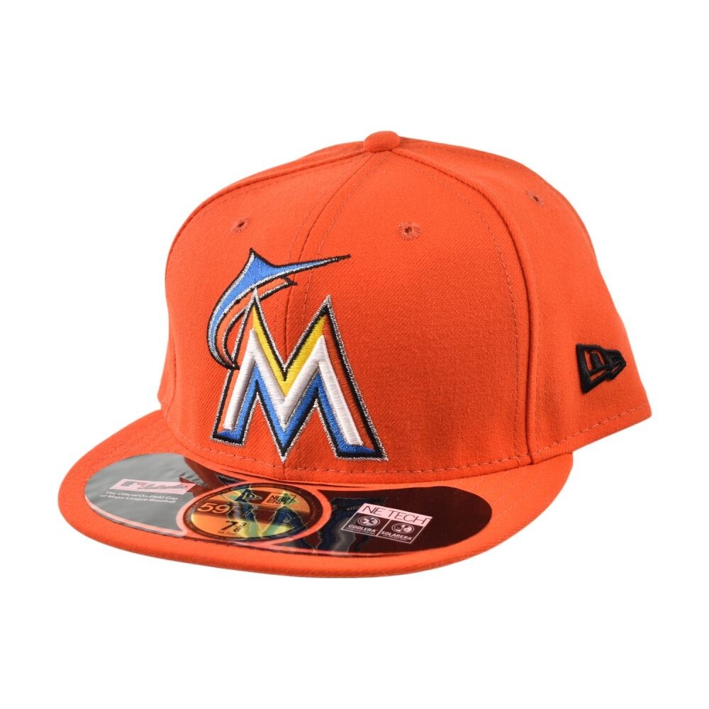 New Era Miami Marlins 59Fifty Men's Fitted Hat Orange 70360936