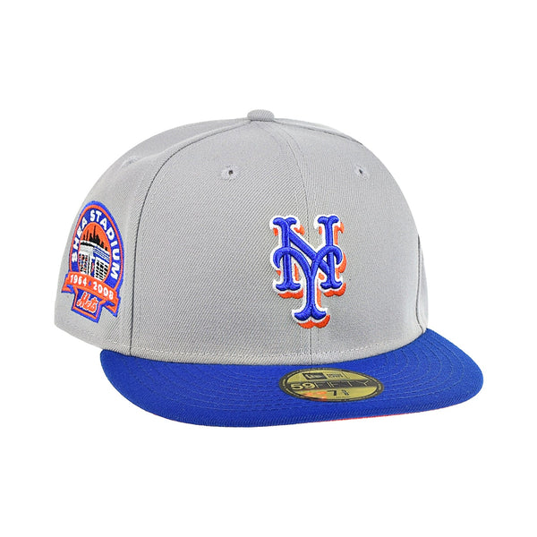 New Era New York Mets Shea Stadium 59Fifty Men's Fitted Hat Grey-Orange-Blue