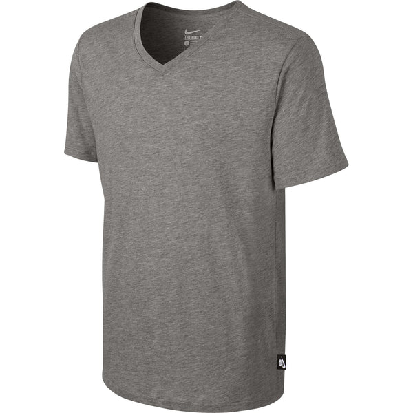 Nike Solid Futura V-Neck Men's T-Shirt Dark Grey Heather/Black