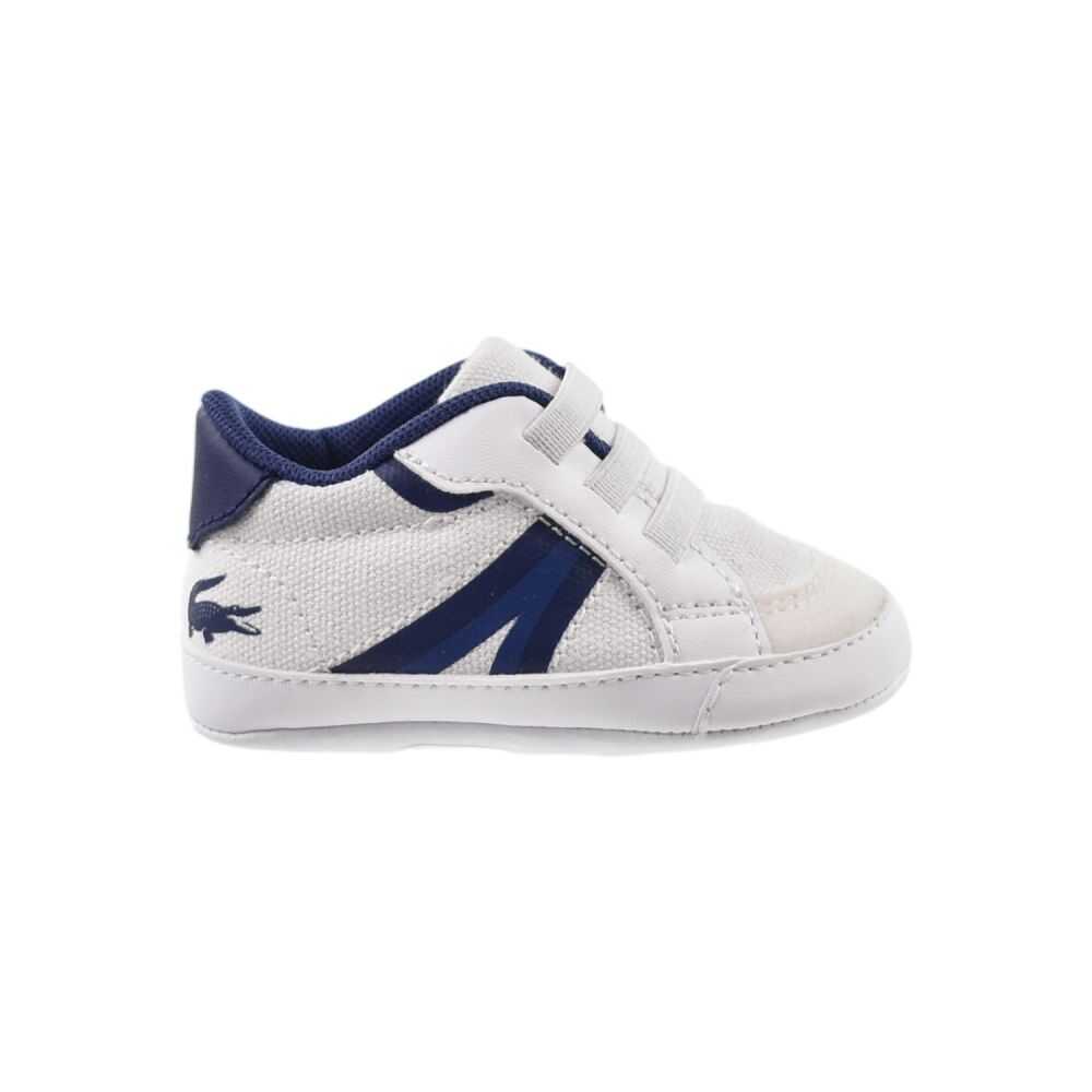 Lacoste L004 Crib Cub Toddlers' Shoes White/Blue 746cub0001-080