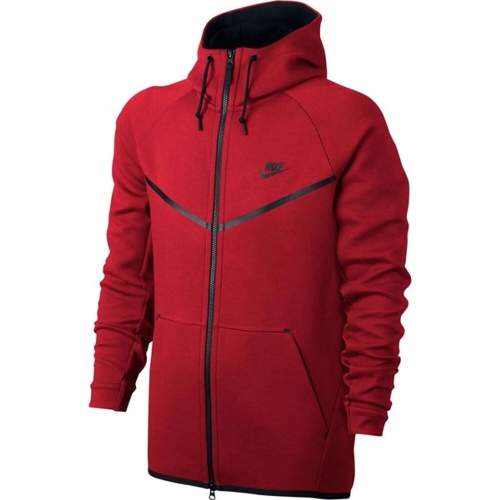 Nike Tech Full Zip Men's Hoodie Red/Black 805144-654
