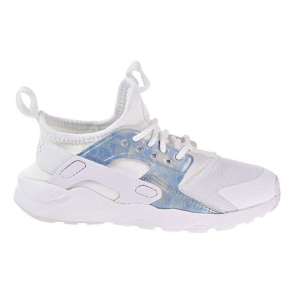 Nike Huarache Run Ultra Little Kids Running Shoes White/White-Royal Tint