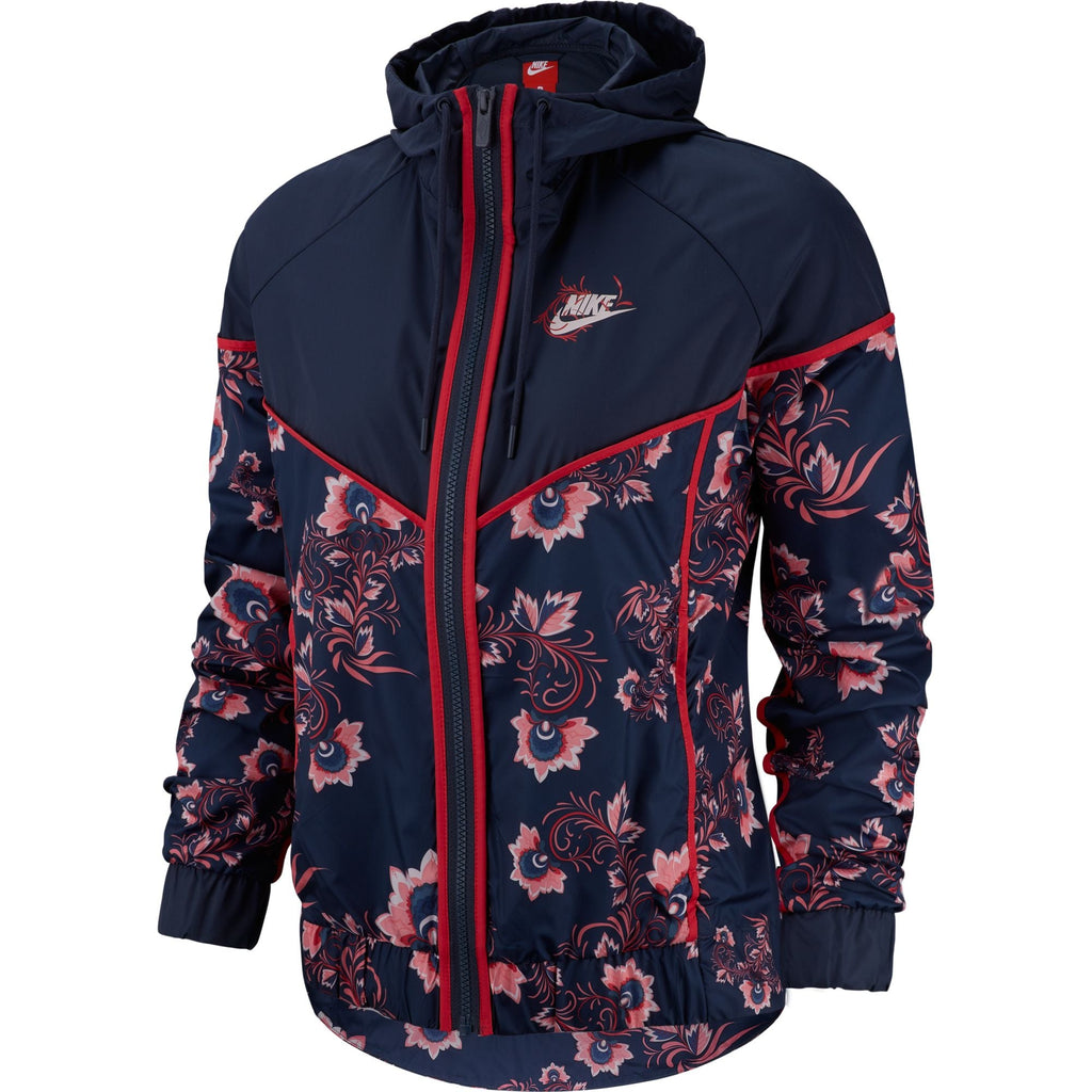 Nike Floral Print Women's Jacket Blue 