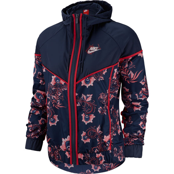 Nike Floral Print Women's Jacket Blue 