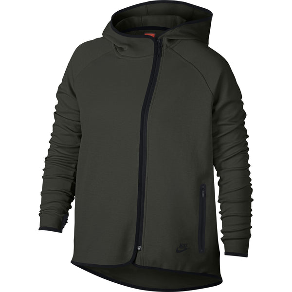 Nike Tech Fleece Full Zip Cape Women's Hoodie Olive-Black