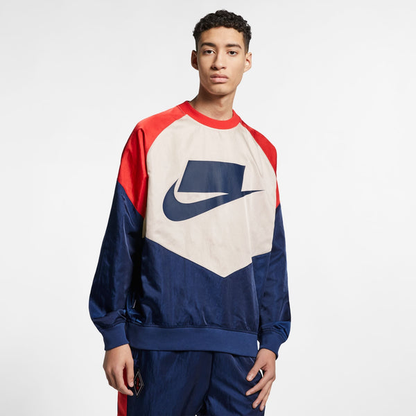 Nike NSW Crew Woven Men's Sweater Cream-Red-Navy