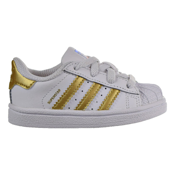 Adidas Superstar Toddler Shoes White-Metallic Gold-Blue-Scarlet