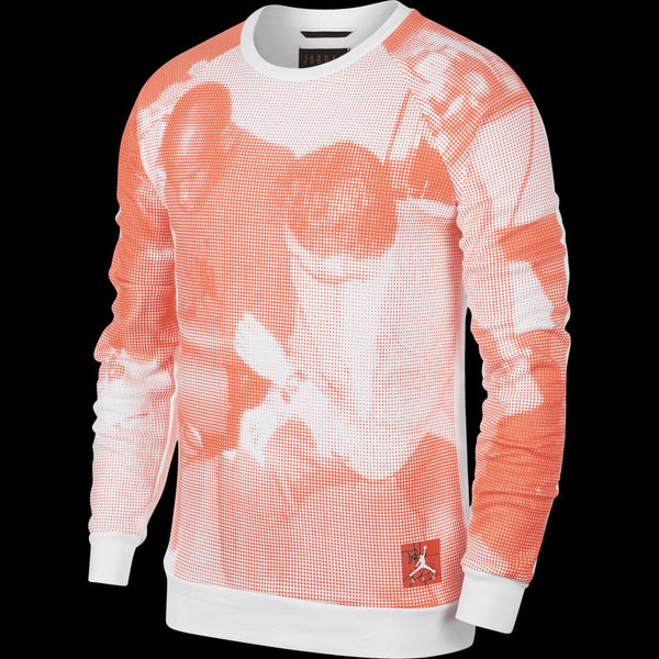 Air Jordan Men's Legacy Tinker Fleece Crew Sweatshirt Light Concord-White