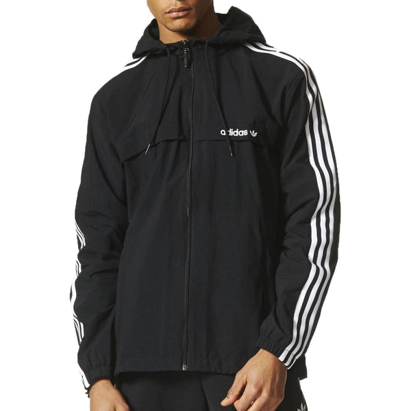 Adidas Originals 3-Stripes Windbreaker Men's Track Top Black/White