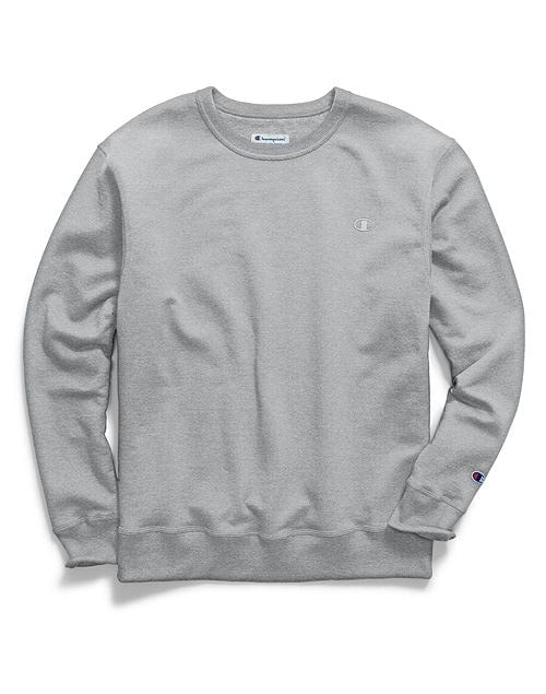 Champion Men's Powerblend Pullover Crew Sweatshirt Oxford Grey
