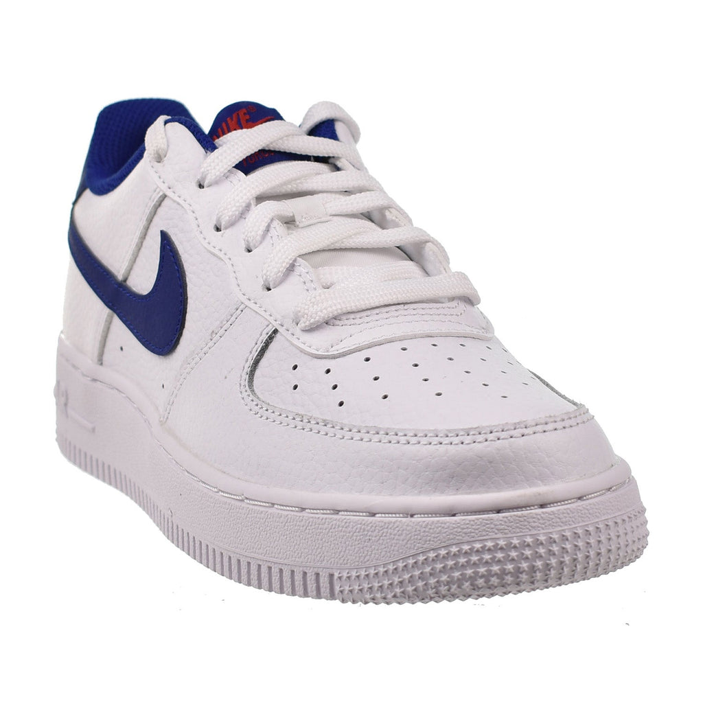 Nike Air Force Low (GS) Big Kids' Shoes White-Deep Royal Blue