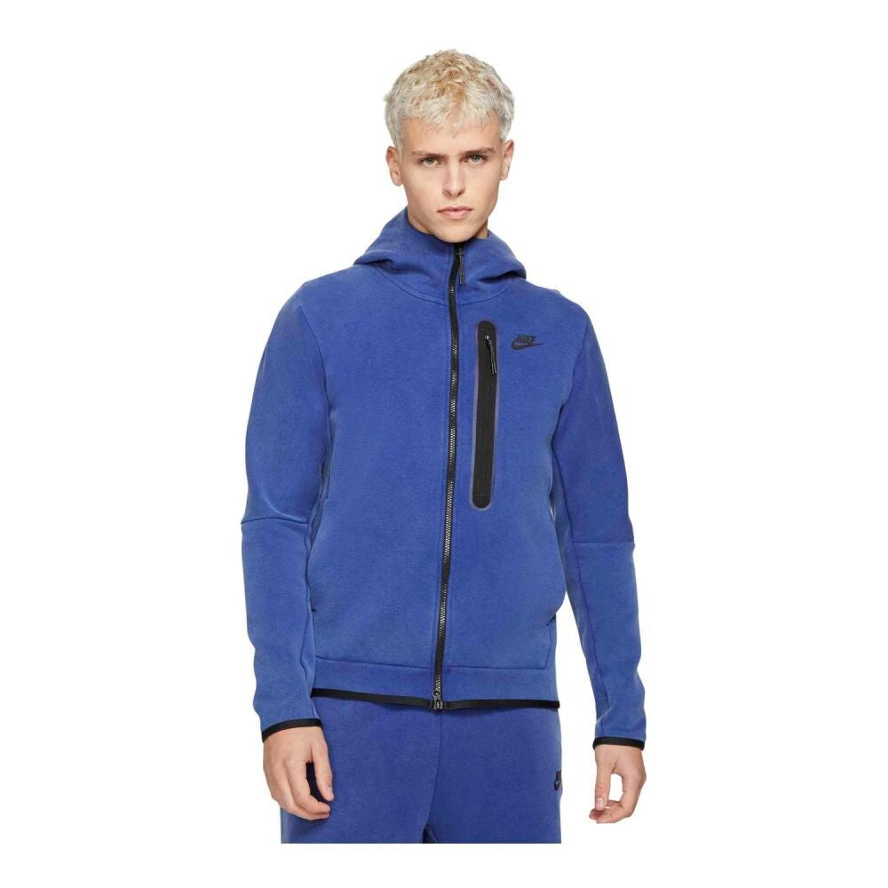 Nike Sportswear Fleece Washed Full-Zip Men's Hoodie Deep Royal Blue/Black dd3100-455