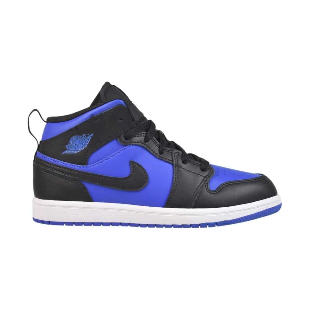 Jordan 1 Mid (PS) Little Kids' Shoes Black/Royal Blue-White dq8424-042