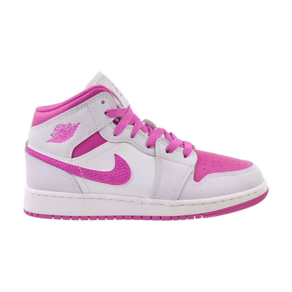 Air Jordan 1 Mid (GS) Big Kids' Shoes Iris Whisper/Fire Pink fd8780-500