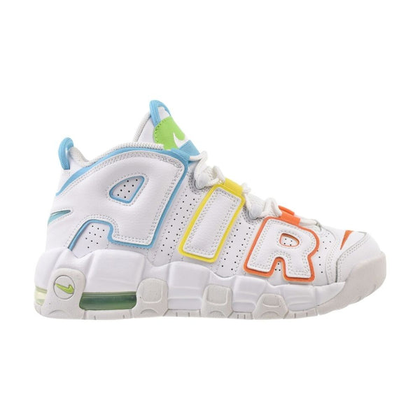 Nike Air More Uptempo Big Kids' Shoes White/Baltic Blue-Yellow fj4624-100