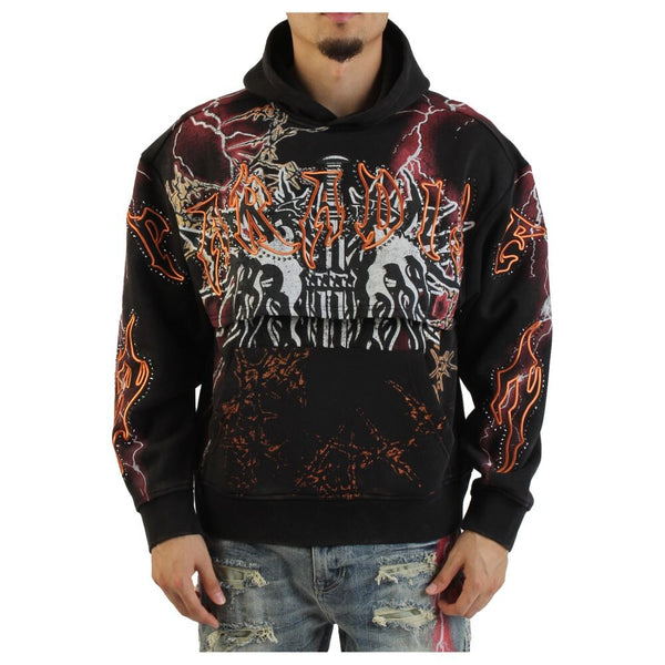 Smoke Rise Paradise Lightning Fleece 2-Fer Men's Hoodie Black fo25567-black