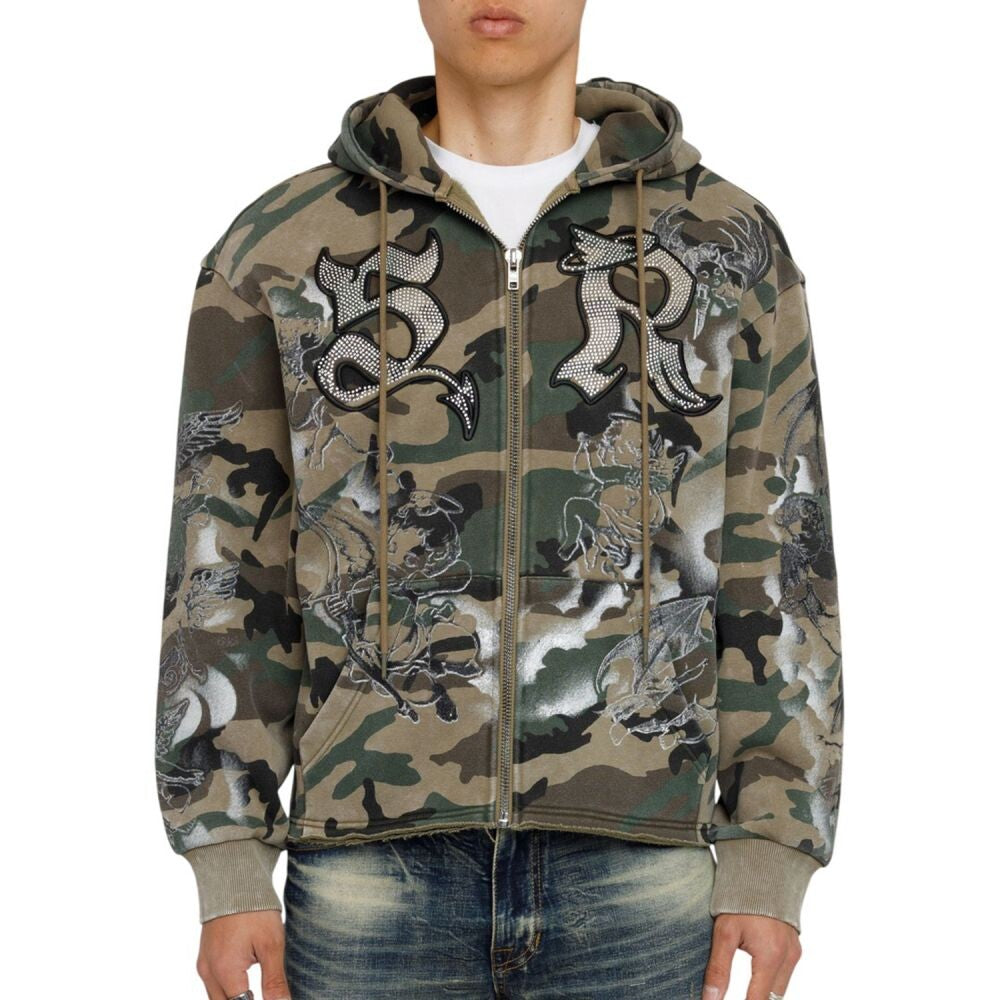 Smoke Rise Trouble In Peace Men's Hoodie Strata Camo fo26f541-stratacamo