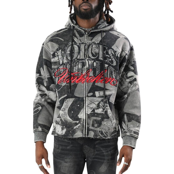 Smoke Rise Voices Within Full Zip Men's Hoodie Black fo26f548-1xz