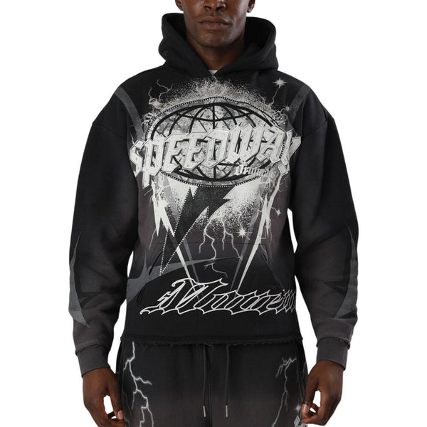 Smoke Rise Speedway Dip Dye Men's Hoodie Black fo26f554-1xz
