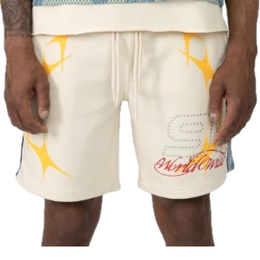 Smoke Rise Limitless 2-Fer Fleece Men's Shorts Ecru fs26s454-ecru