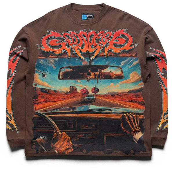 Godspeed On The Run L/S Men's T-Shirt Mocha gdspd22-mo