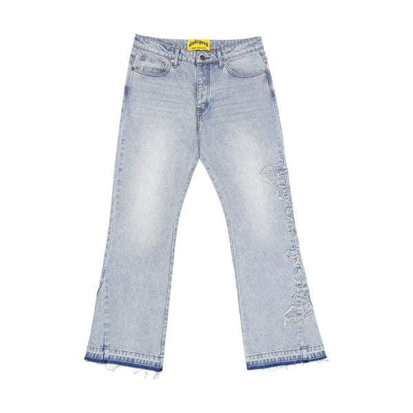 Godspeed OG Logo Flared Denim Stitched Men's Jeans Blue gdspd26-bl