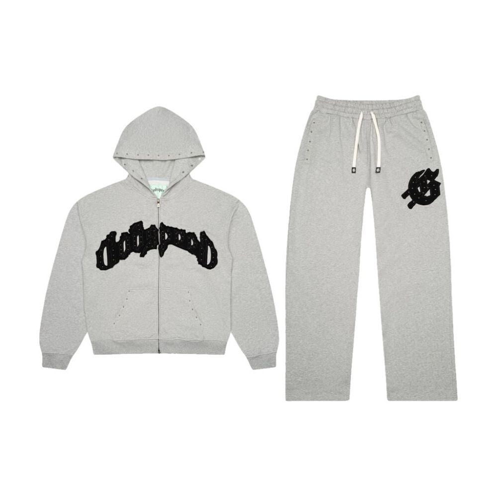 Godspeed Symmetric Studded Men's Sweatsuit Grey/Black gdspd62-gb