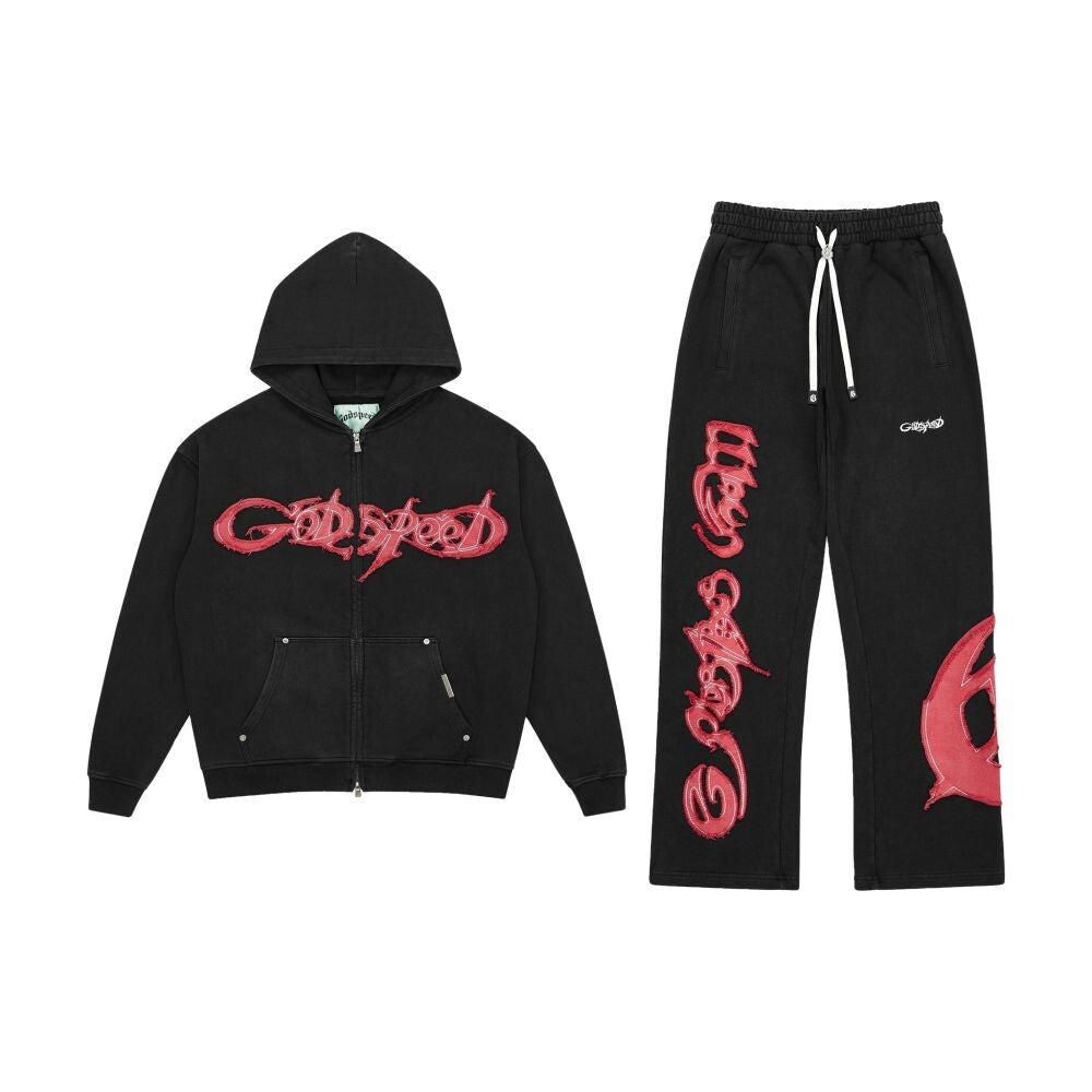 Godspeed Raw Import Men's Sweatsuit Black/Red gdspd68-br
