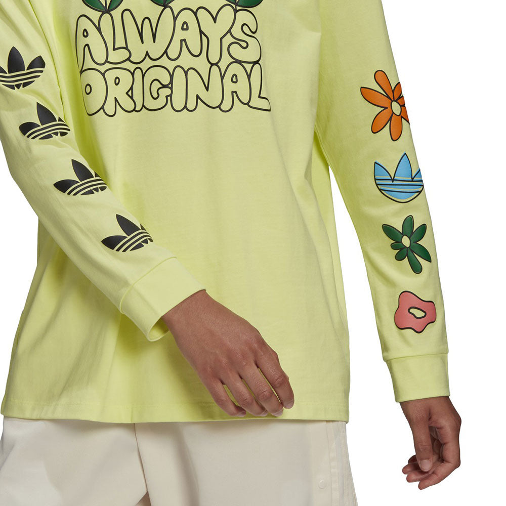 Adidas Graphic Long-Sleeve Women's Tee Pulse Yellow