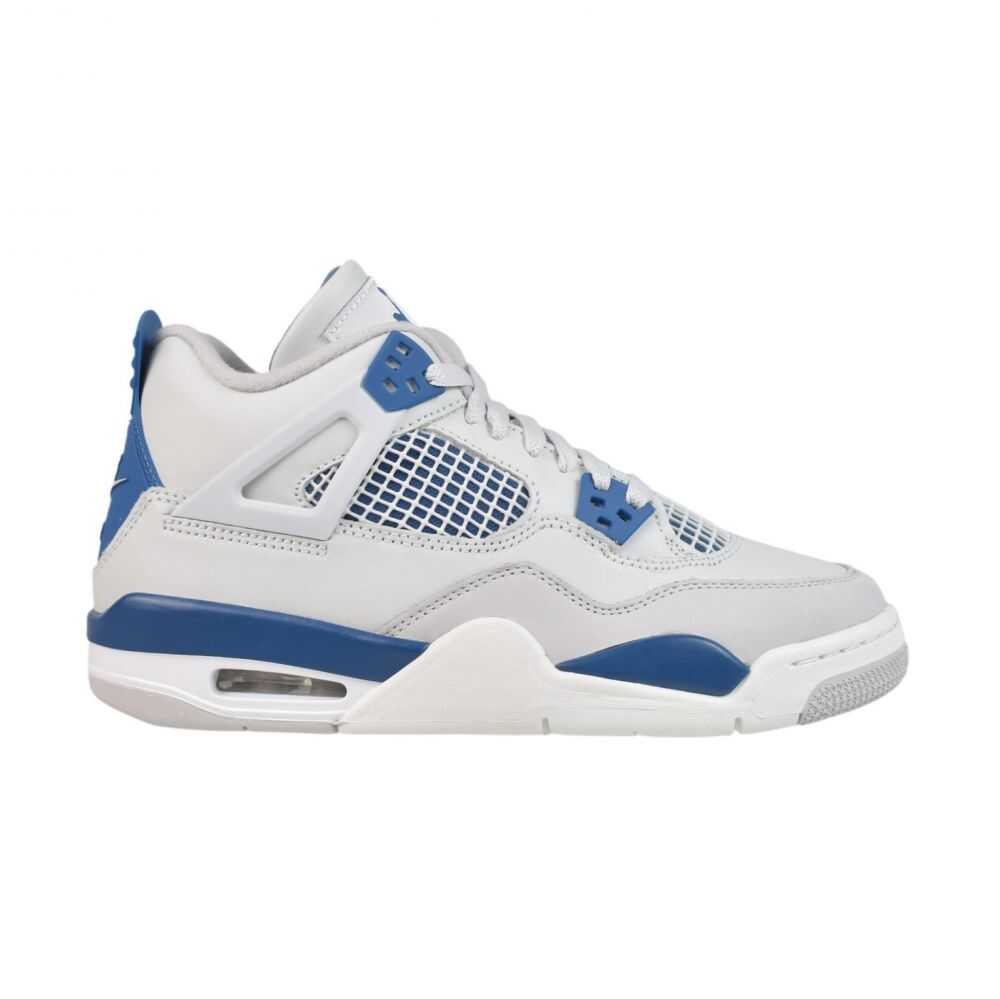 Air Jordan 4 Retro (GS) Big Kids' Shoes Off White/Military Blue hf4281-141