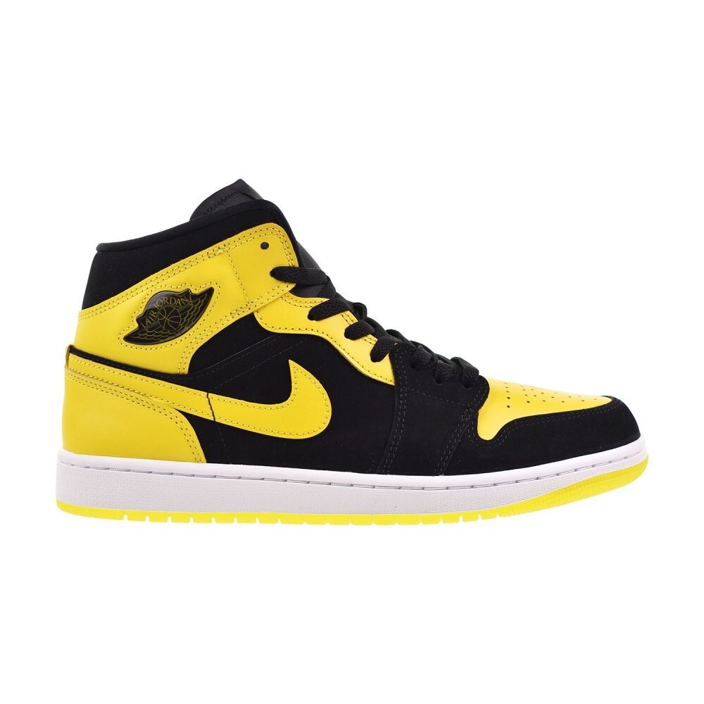 Jordan 1 Mid SE Men's Shoes Black/Varsity Maize-White