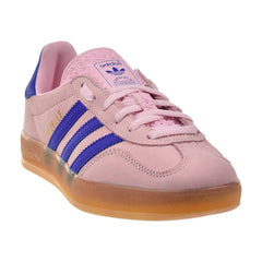 adidas gazelle silver green womens adidas Gazelle Indoor Clear Pink/Lucid Blue-Gum JI1371 Women's - Pink main image 1