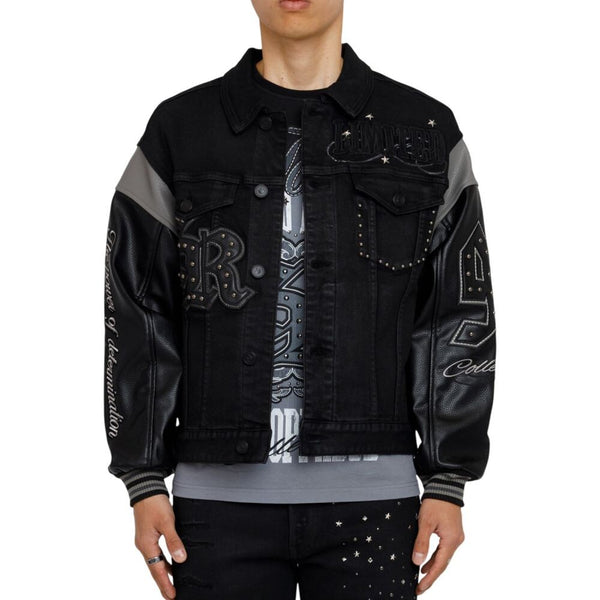 Smoke Rise To Reign Trucker Men's Jacket Glow Black jj26f545-glowblack