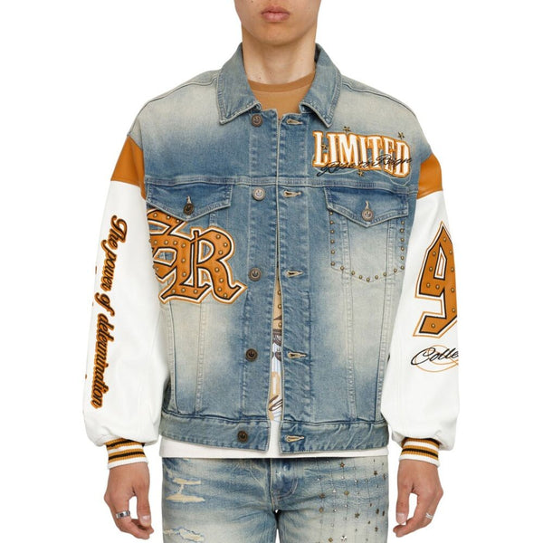 Smoke Rise To Reign Trucker Men's Jacket Owens Blue jj26f545-owensblue