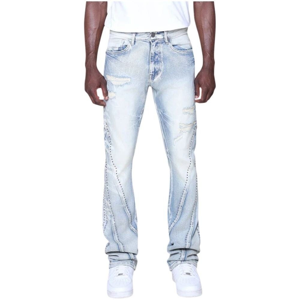 Smoke Rise Barbwire Rhinestone Men's Jeans Cascade Blue jp25637-cb