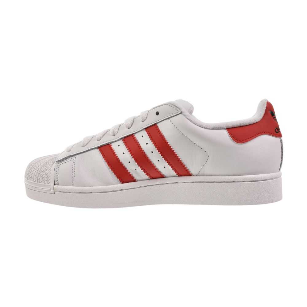 Men's adidas Superstar II Shoes -Cloud White / Better Scarlet / Core Black 9.5