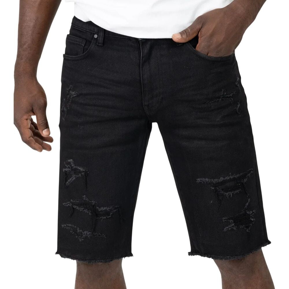 Smoke Rise Essential Denim Men's Shorts Glow Black js24109-gb