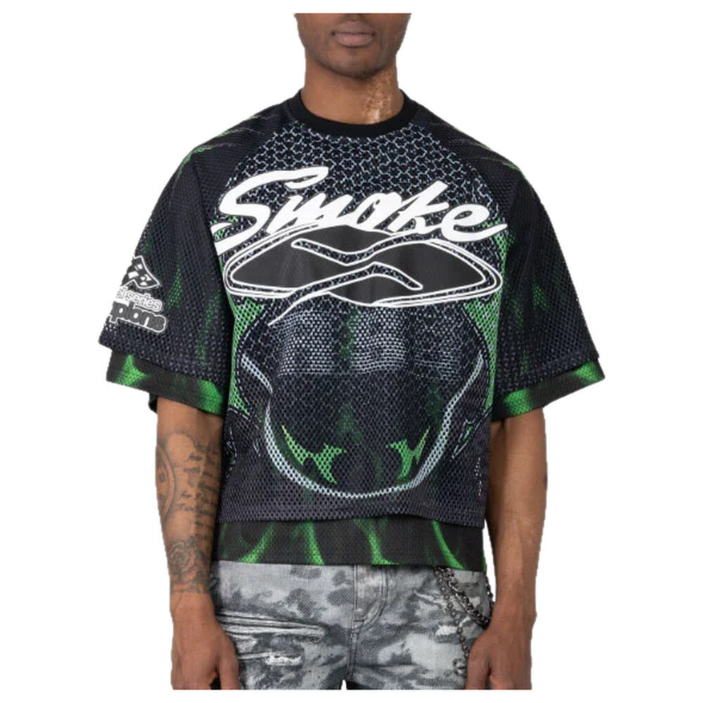 Smoke Rise Perpetual 2-Fer Mesh Men's T-Shirt Black kt26s471-black